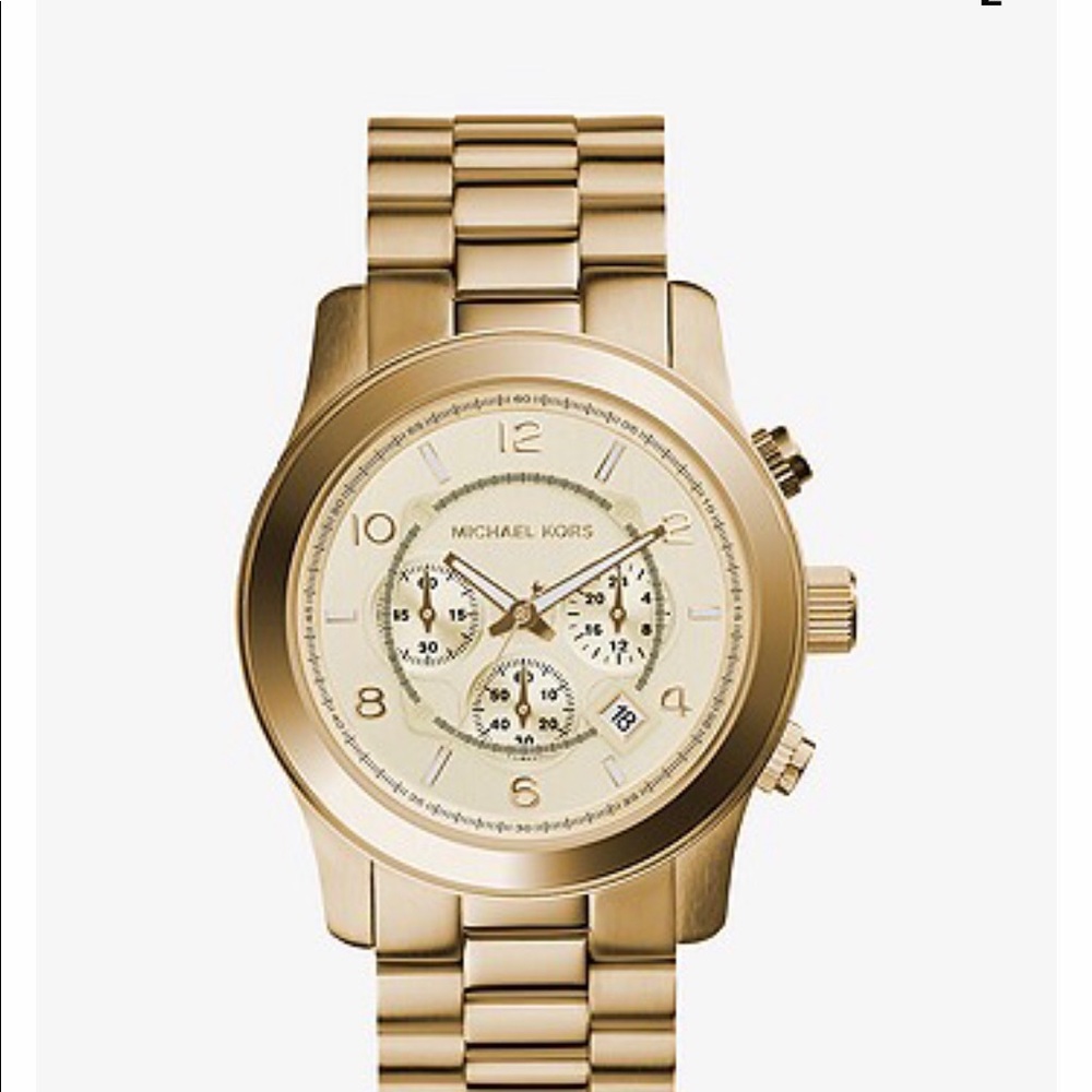 Michale Kors Oversized Runway Gold-Tone SS watch